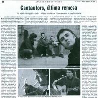 Article al Punt diari 2005-04-04 sobre els nous cantautors catalans.