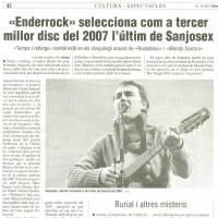 Article al Punt diari 2008-02 sobre els premis enderrock 2007 a Sanjosex